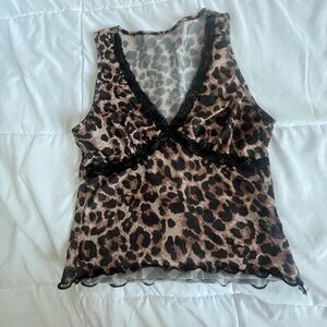 Cheetah Print Tank Blouse